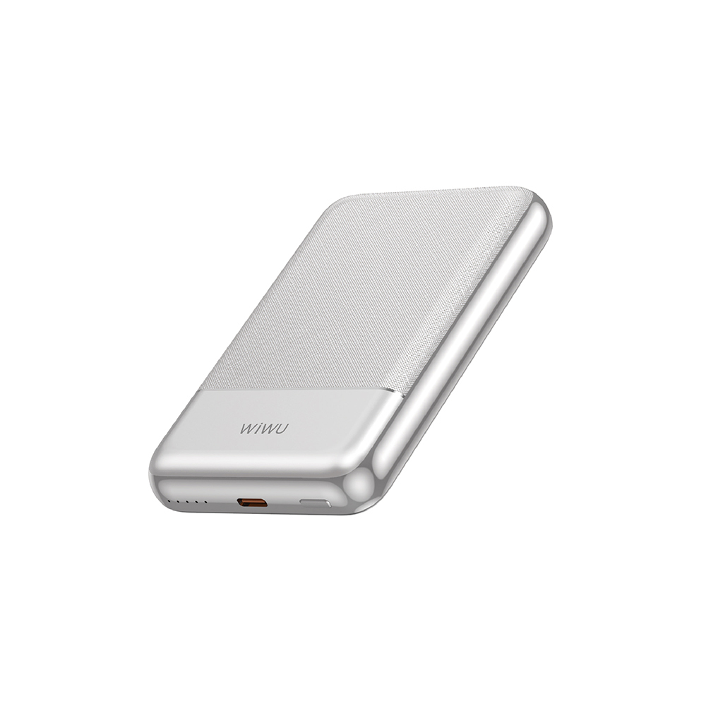 [RNZ-TA127955] Wiwu Wi-P089 LED Işık Göstergeli PD 20W Kablosuz Powerbank 10.000mAh 15W (Gümüş)