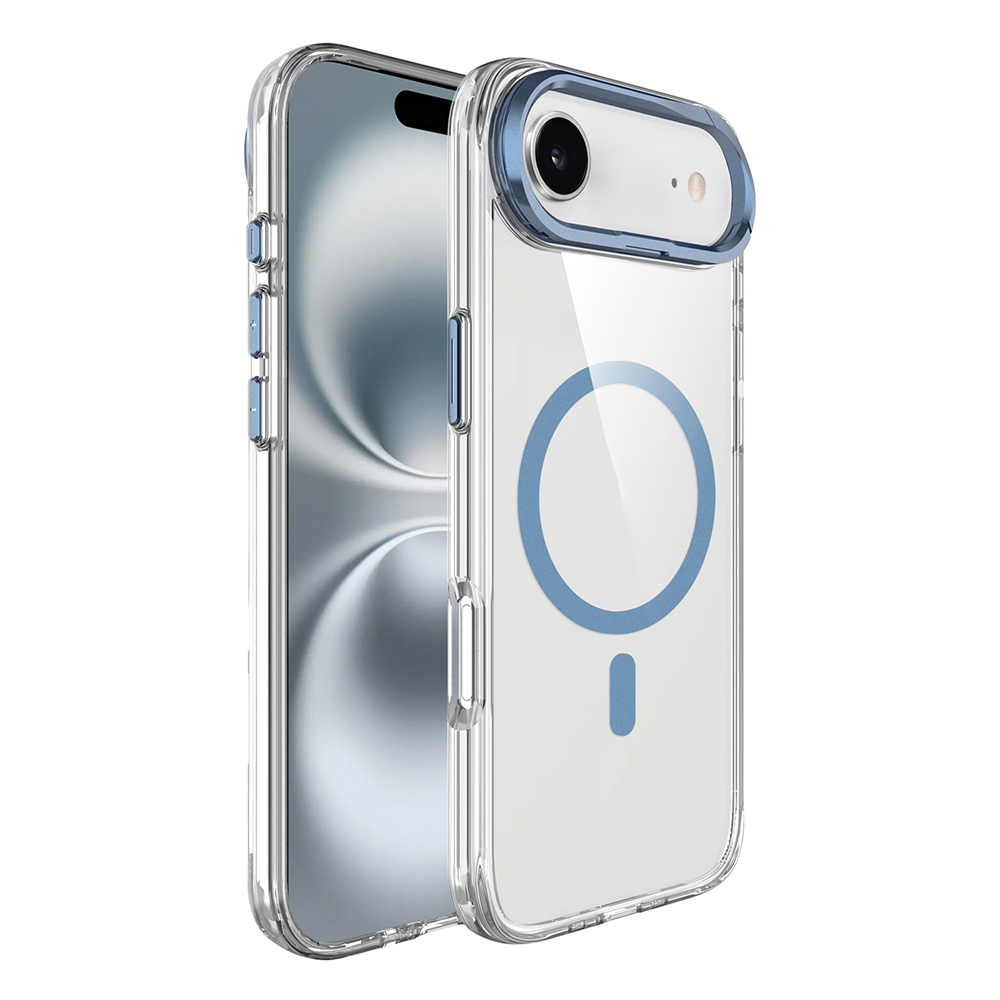 Apple iPhone 17 Air Uyumlu Kılıf M-safe Şarj Özellikli Airbagli Kamera Standlı Zore Azor Kapak
