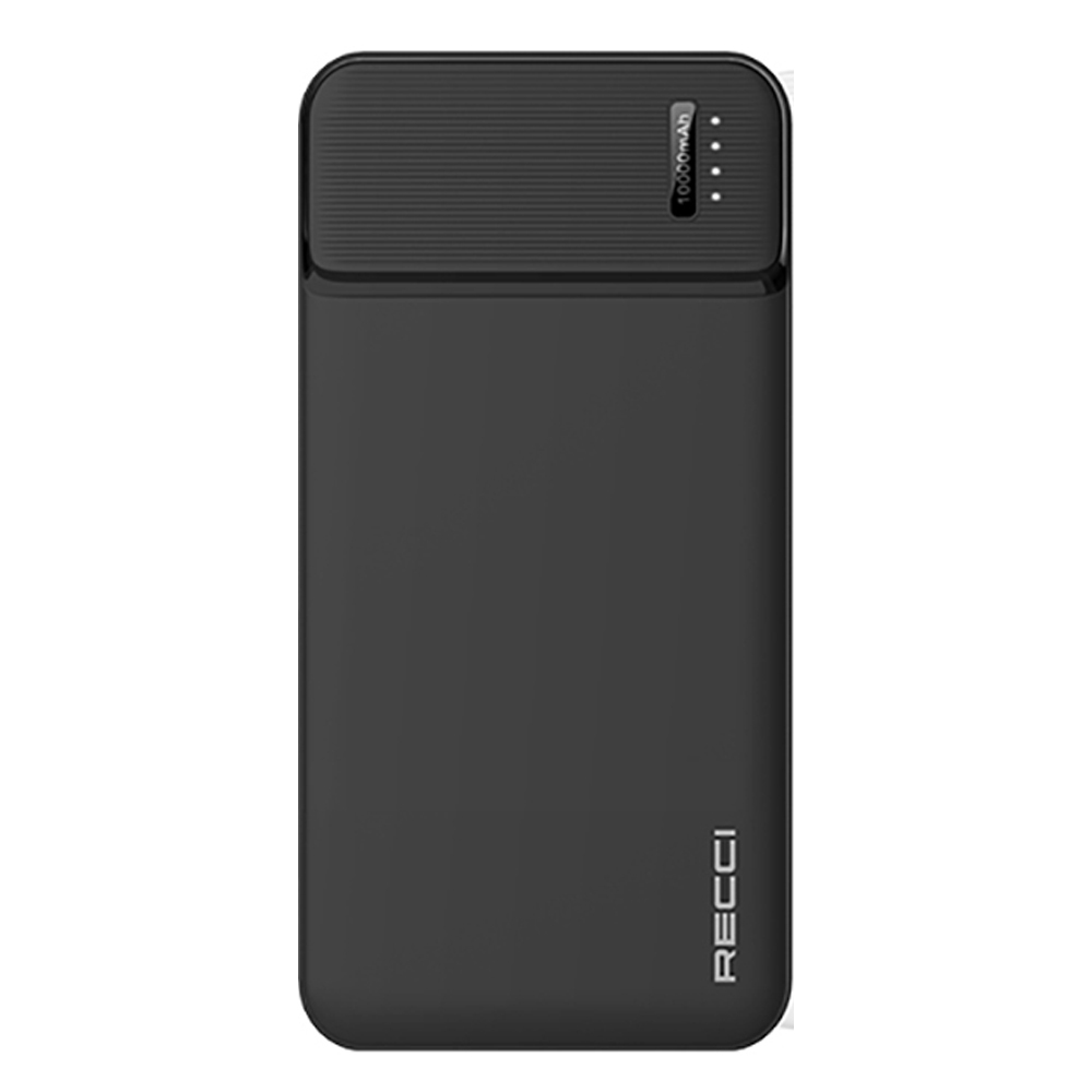 [RNZ-TA128016] Recci RPB-N16C Ultra İnce Hızlı Şarj Özellikli Led Işık Göstergeli Powerbank 10000mAh (Siyah)