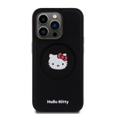 Apple iPhone 15 Pro Uyumlu Kılıf Hello Kitty Orjinal Lisanslı M-safe Şarj Özellikli Kitty Head Deri Kapak