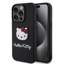 Apple iPhone 15 Pro Uyumlu Kılıf Hello Kitty Orjinal Lisanslı Yazı ve İkonik Logolu 3D Rubber Kitty Head Kapak