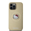 Apple iPhone 15 Pro Max Uyumlu Kılıf Hello Kitty Orjinal Lisanslı M-safe Şarj Özellikli Kitty Head Deri Kapak