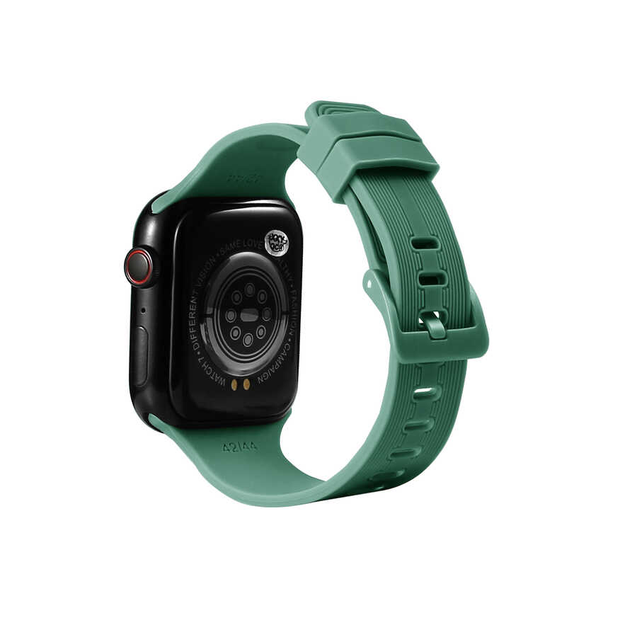 Apple Watch 38mm Uyumlu Kordon Silikon Yumuşak Esnek Sportif KRD-23 Kayış