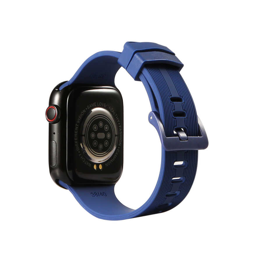 Apple Watch 42mm Uyumlu Kordon Silikon Yumuşak Esnek Sportif KRD-23 Kayış