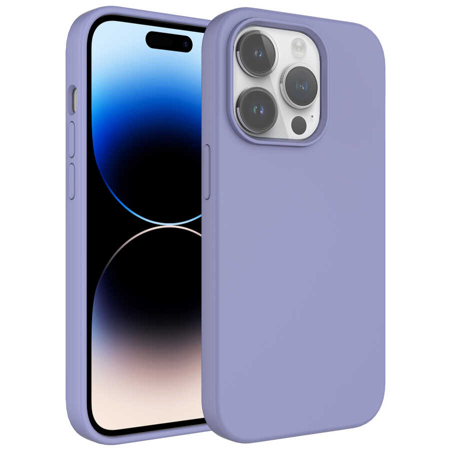 Apple iPhone 14 Pro Max Uyumlu Kılıf Sıvı Teknolojili Silinebilir Sert Zore Kivi Kapak