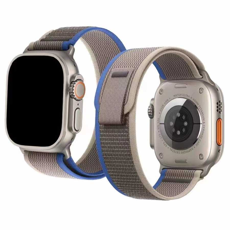 Apple Watch Ultra 49mm Uyumlu Kordon Trail Loop Hasır Yumuşak Kumaş Zore KRD-77 Kayış