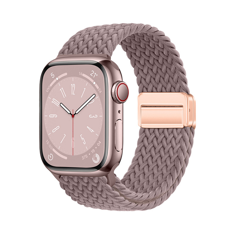 Apple Watch 10 42mm Uyumlu Zore KRD-134 Örgü Tasarımlı Hasır Kordon Strap Kayış