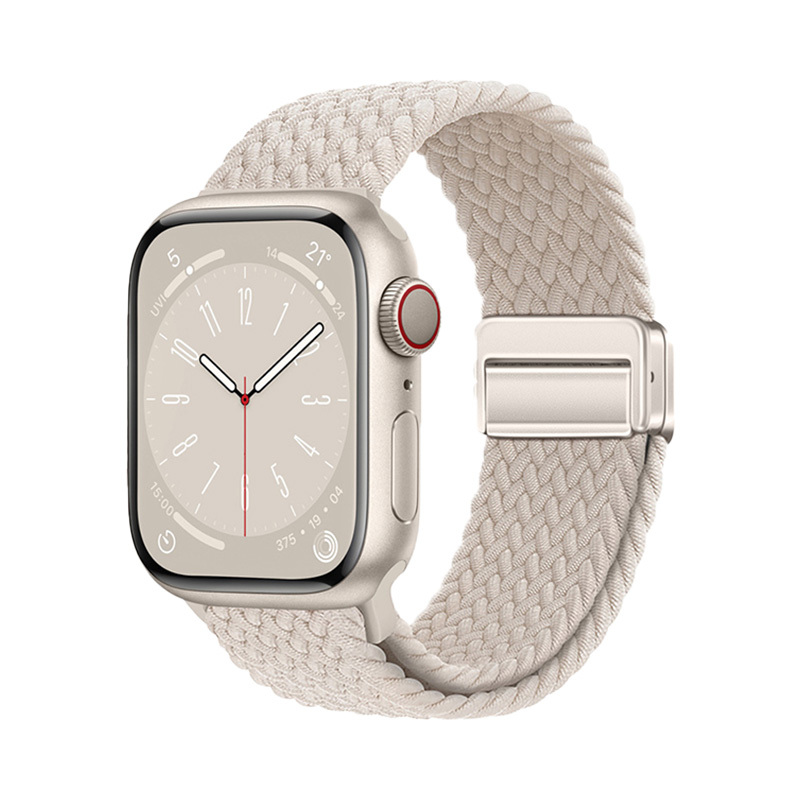 Apple Watch 10 42mm Uyumlu Zore KRD-134 Örgü Tasarımlı Hasır Kordon Strap Kayış