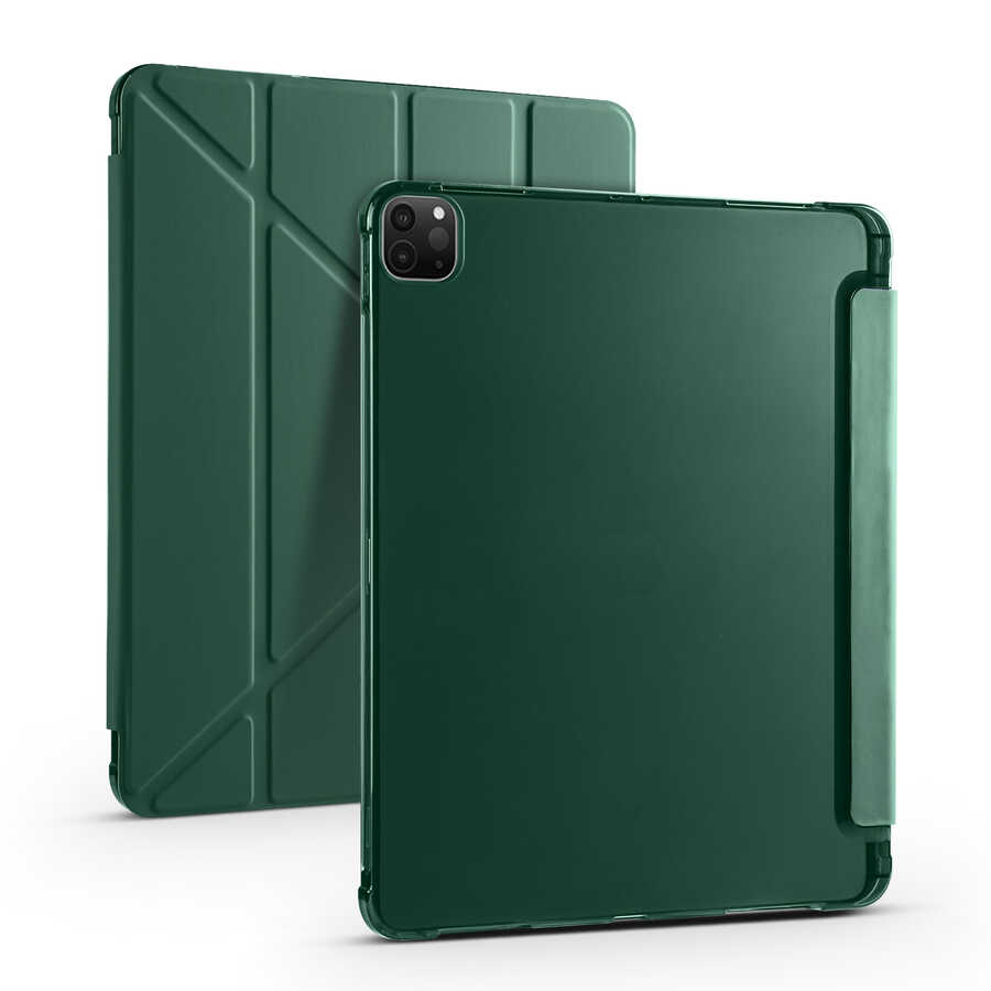 Apple iPad Pro 12.9 2022 M2 Uyumlu Kılıf Zore Tri Folding Kalem Bölmeli Standlı Kılıf
