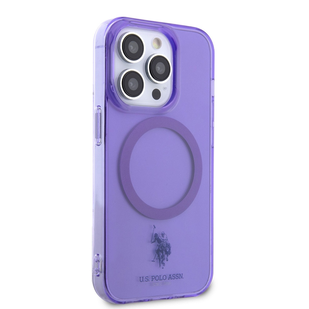 Apple iPhone 14 Pro Max Uyumlu Kılıf U.S. POLO ASSN. M-safe Şarj Özellikli Transparan Tasarım Kapak