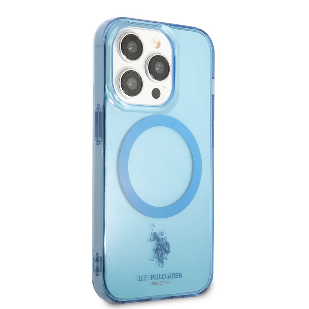 Apple iPhone 14 Pro Max Uyumlu Kılıf U.S. POLO ASSN. M-safe Şarj Özellikli Transparan Tasarım Kapak