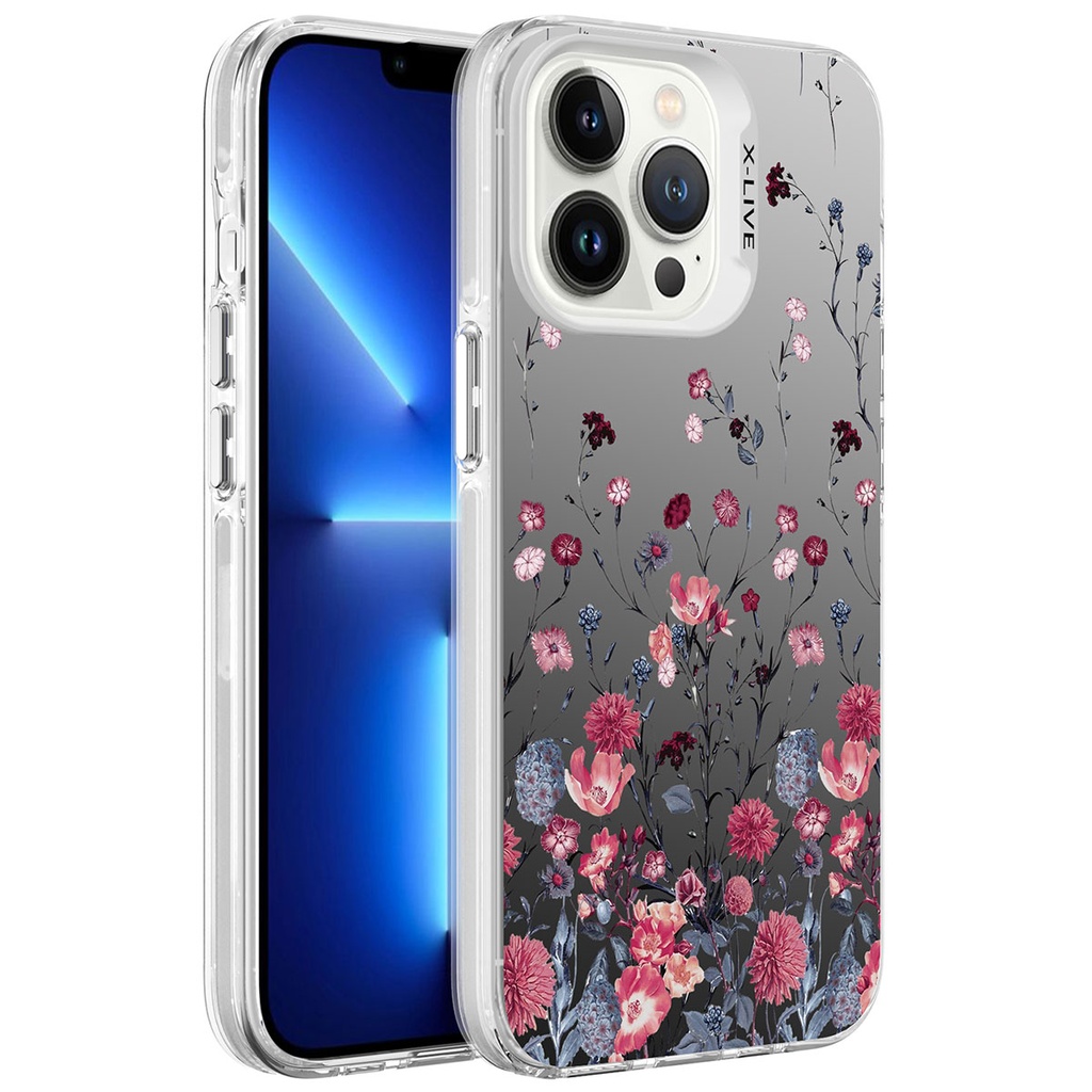 Apple iPhone 13 Pro Max Uyumlu Kılıf Desenli Zore Silver Sert Kapak