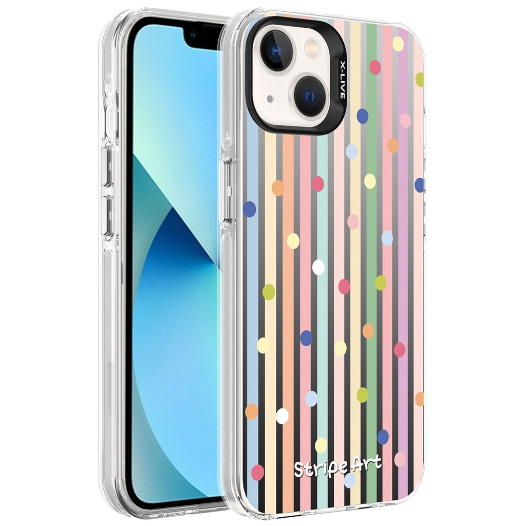 Apple iPhone 14 Uyumlu Kılıf Desenli Zore Silver Sert Kapak