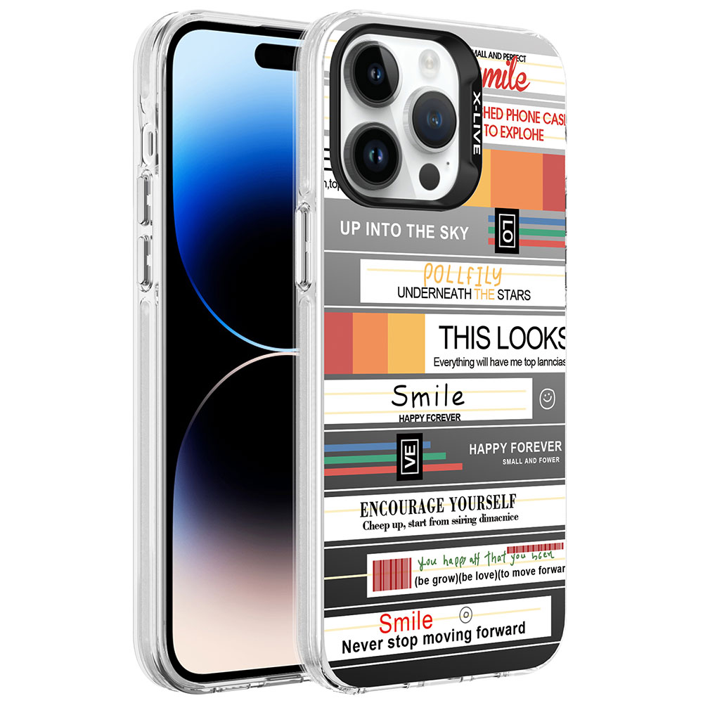 Apple iPhone 14 Pro Uyumlu Kılıf Desenli Zore Silver Sert Kapak