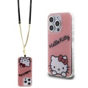 Apple iPhone 15 Pro Uyumlu Kılıf Hello Kitty Orjinal Lisanslı Askılı Yazı ve İkonik Logolu Daydreaming Kapak