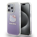 Apple iPhone 15 Pro Uyumlu Kılıf Hello Kitty Orjinal Lisanslı Yazı ve İkonik Logolu Elektroplating Kaplama Gradyan Kapak