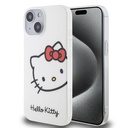 Apple iPhone 15 Uyumlu Kılıf Hello Kitty Orjinal Lisanslı Yazı ve İkonik Logolu Kitty Head Kapak