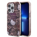 Apple iPhone 15 Pro Max Uyumlu Kılıf Hello Kitty Orjinal Lisanslı İkonik Logolu Etiket Graffiti Kapak
