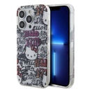 Apple iPhone 15 Pro Max Uyumlu Kılıf Hello Kitty Orjinal Lisanslı İkonik Logolu Etiket Graffiti Kapak