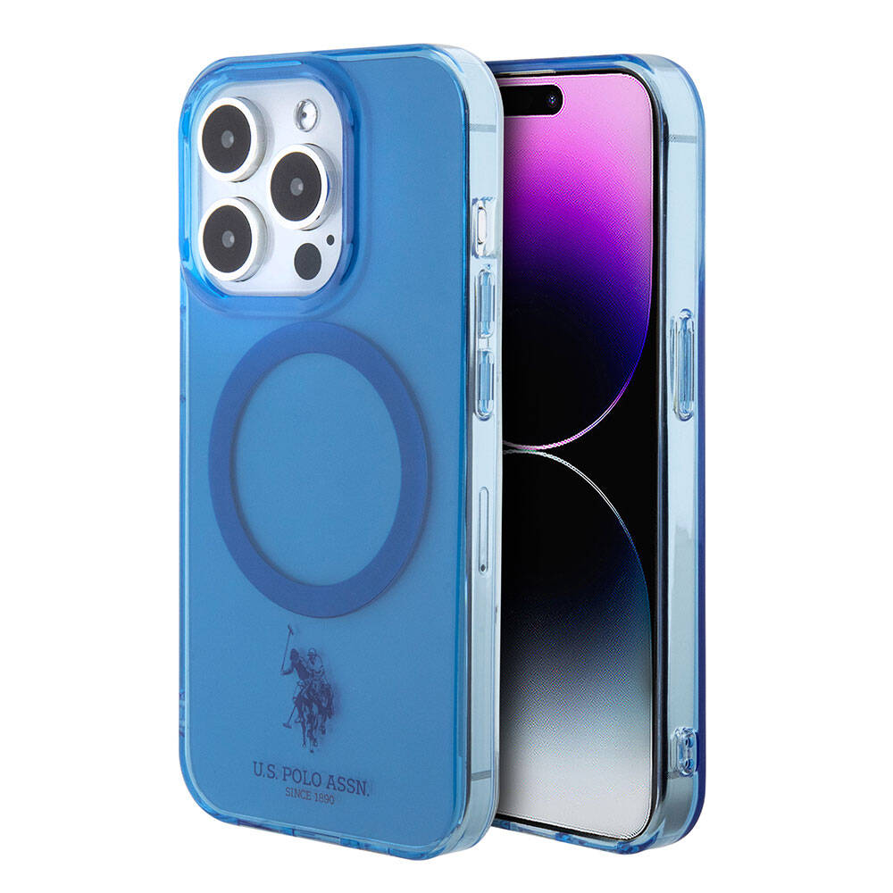 Apple iPhone 15 Pro Uyumlu Kılıf U.S. Polo Assn. Orjinal Lisanslı M-safe Şarj Özellikli Transparan Tasarım Kapak