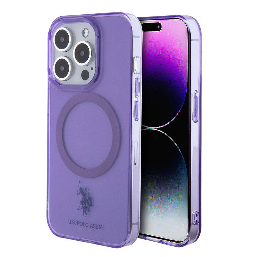 Apple iPhone 15 Pro Max Uyumlu Kılıf U.S. Polo Assn. Orjinal Lisanslı M-safe Şarj Özellikli Transparan Tasarım Kapak