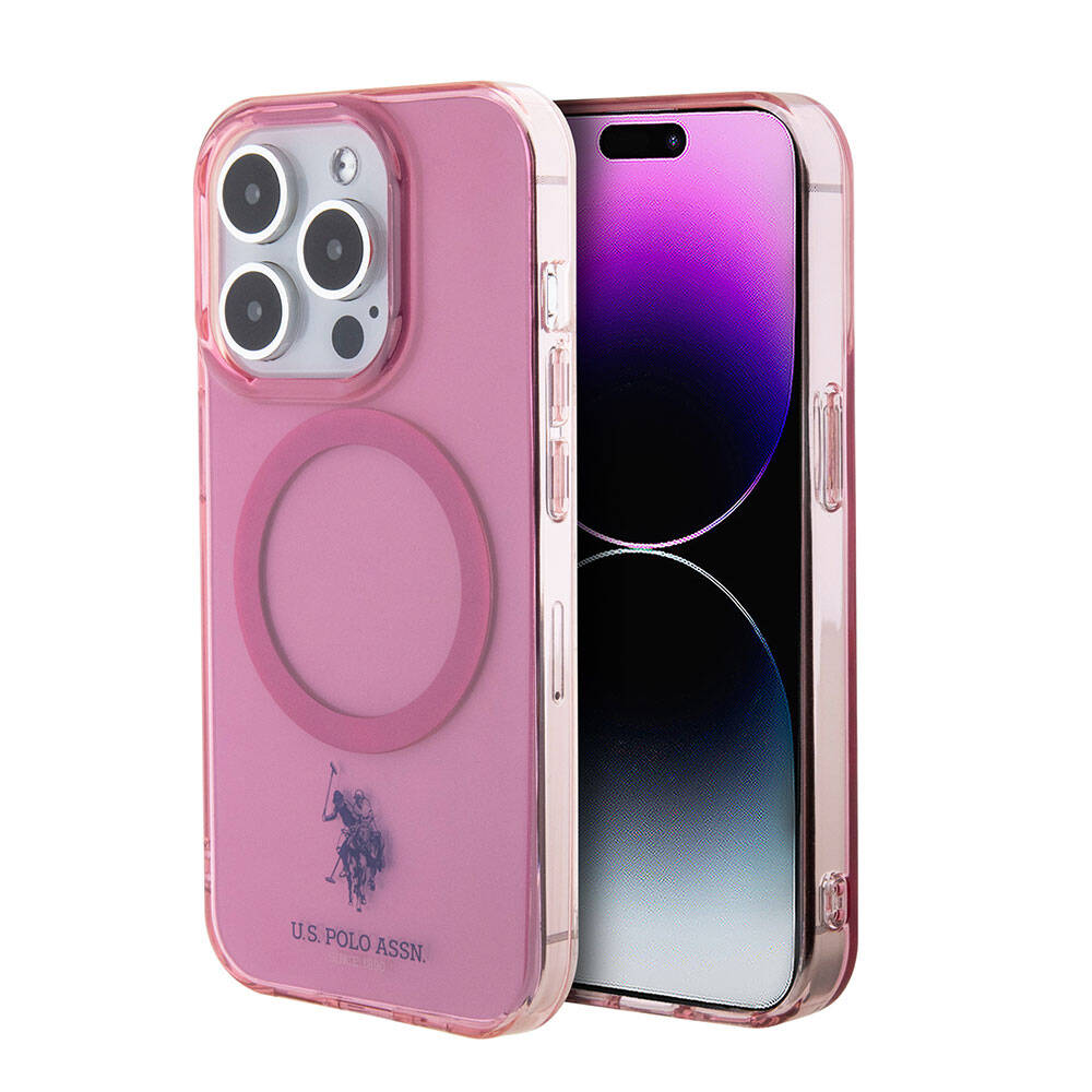 Apple iPhone 15 Pro Max Uyumlu Kılıf U.S. Polo Assn. Orjinal Lisanslı M-safe Şarj Özellikli Transparan Tasarım Kapak