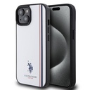 Apple iPhone 15 Uyumlu Kılıf U.S. Polo Assn. Orjinal Lisanslı Üç Renk Şerit Tasarımlı Baskı Logolu Kapak