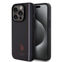 Apple iPhone 15 Pro Uyumlu Kılıf U.S. Polo Assn. Orjinal Lisanslı Üç Renk Şerit Tasarımlı Baskı Logolu Kapak