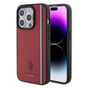Apple iPhone 15 Pro Uyumlu Kılıf U.S. Polo Assn. Orjinal Lisanslı Üç Renk Şerit Tasarımlı Baskı Logolu Kapak