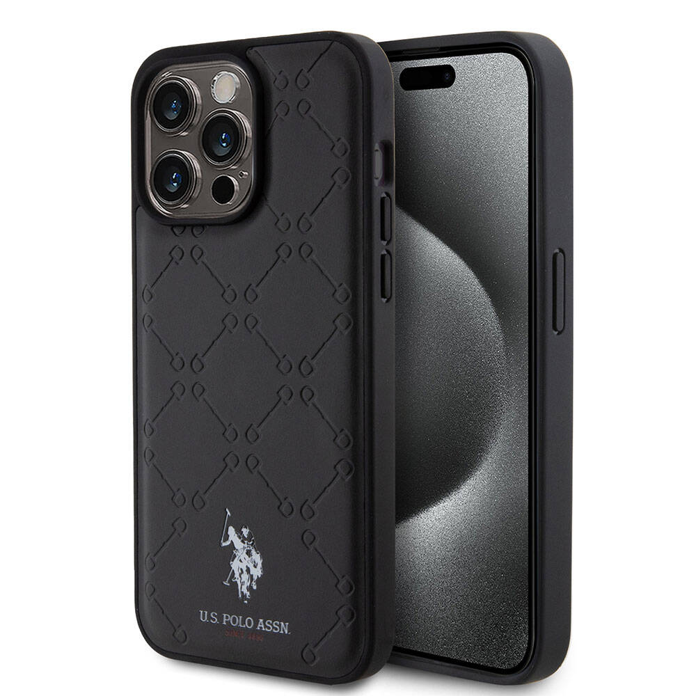 [RNZ-TA95622] Apple iPhone 15 Pro Max Uyumlu Kılıf U.S. Polo Assn. Orjinal Lisanslı HS Desenli Baskı Logolu Suni Deri Kapak