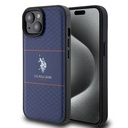Apple iPhone 15 Uyumlu Kılıf U.S. Polo Assn. Orjinal Lisanslı Deri Şeritli Logo Dizayn Kapak
