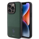 Apple iPhone 15 Pro Uyumlu Kılıf U.S. Polo Assn. Orjinal Lisanslı Suni Deri Arka Yüzey Baskı Logolu Örgü Desenli Kapak
