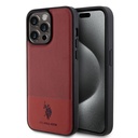 Apple iPhone 15 Pro Max Uyumlu Kılıf U.S. Polo Assn. Orjinal Lisanslı Suni Deri Arka Yüzey Baskı Logolu Örgü Desenli Kapak