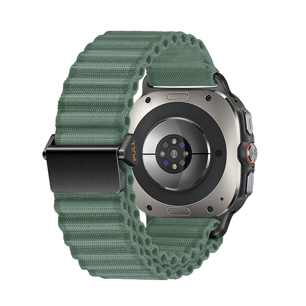 [RNZ-TA110257] ​​Samsung Galaxy Watch Ultra 47mm Uyumlu Zore KRD-120 Naylon Kumaş Hasır Örgülü Kordon (Yeşil)