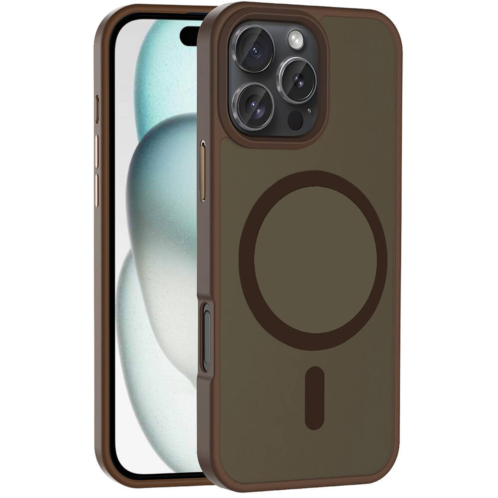 Apple iPhone 16 Pro Uyumlu Kılıf M-safe Şarj Özellikli Mat Arka Yüzey Zore Sio Kapak