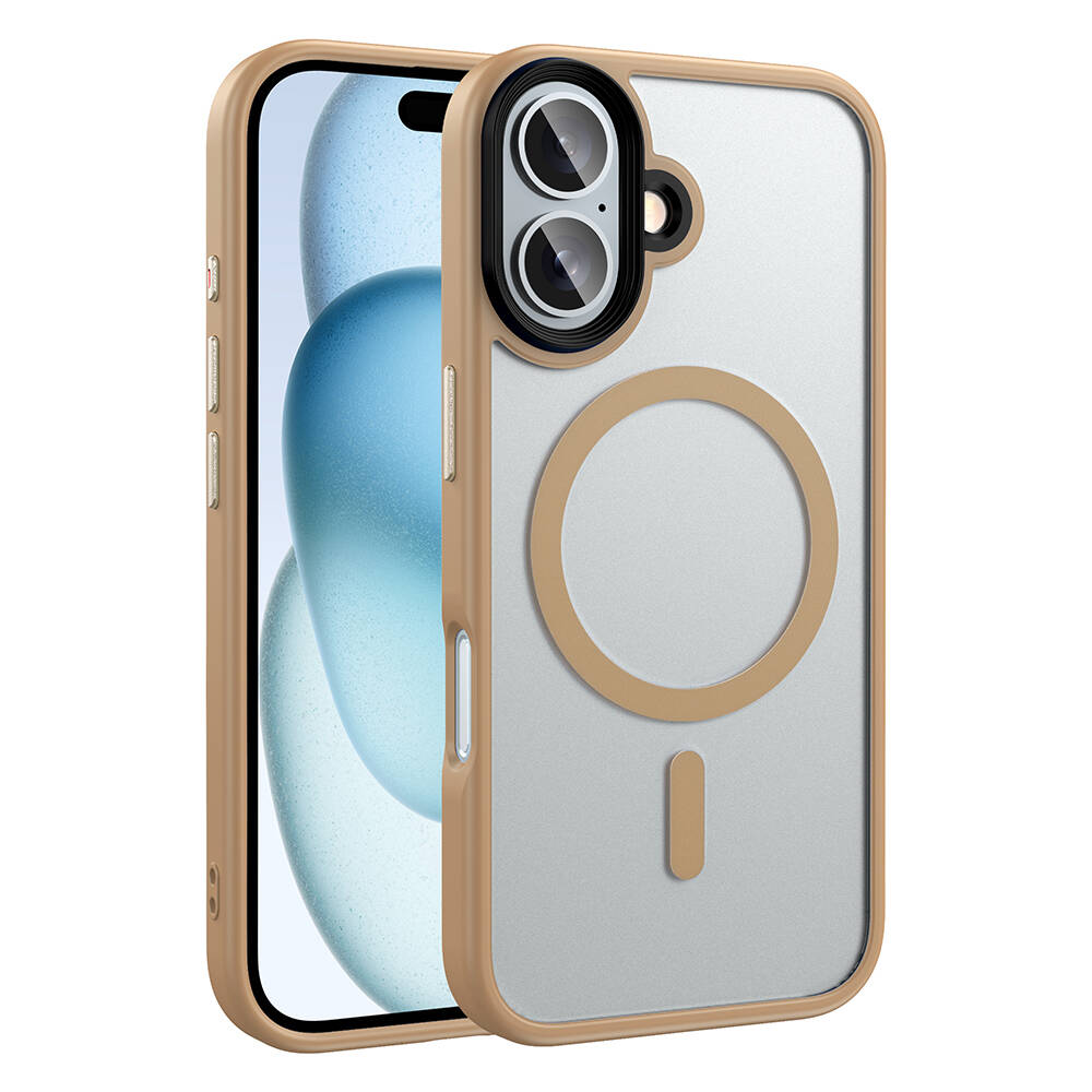 Apple iPhone 16 Uyumlu Kılıf Mat Arka Yüzey Wireless Şarj Özellikli Zore Flet M-safe Kapak