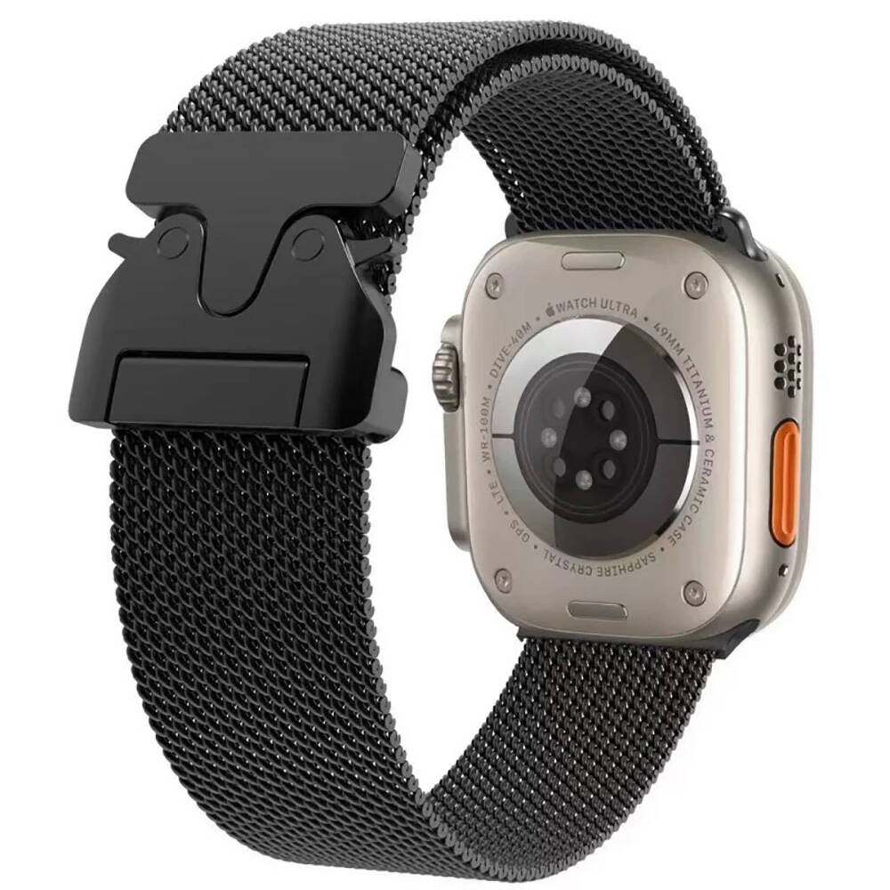 Apple Watch Ultra 49mm Uyumlu Zore KRD-25 Metal Hasır Kordon