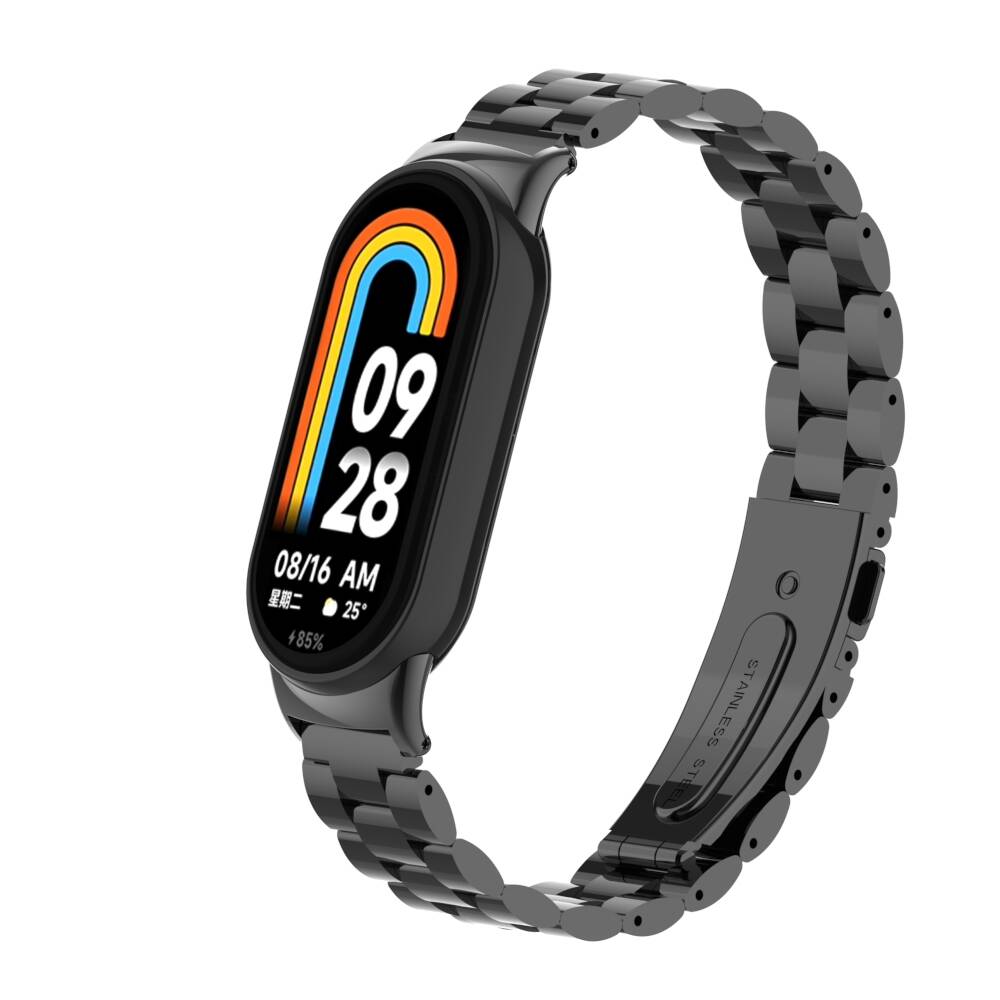 [RNZ-TA110604] Xiaomi Mi Band 9 Uyumlu KRD-04 Metal Kordon (Siyah)