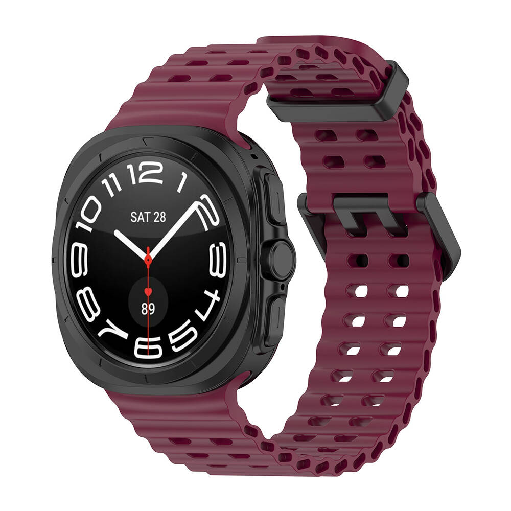 Samsung Galaxy Watch Ultra 47mm Uyumlu Zore KRD-118 Tırtıklı Tasarım Silikon Kordon