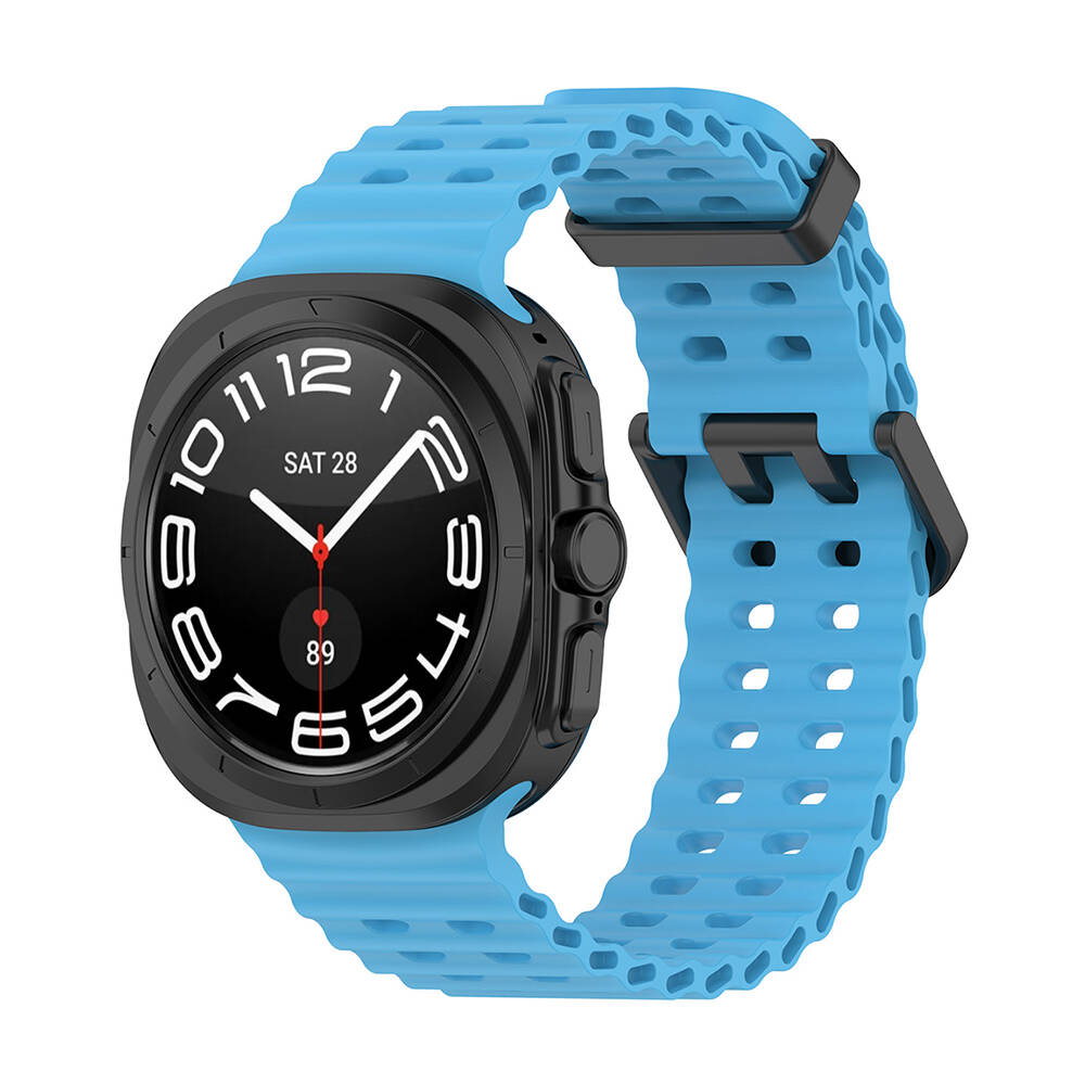 Samsung Galaxy Watch Ultra 47mm Uyumlu Zore KRD-118 Tırtıklı Tasarım Silikon Kordon