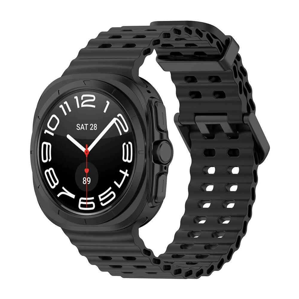 Samsung Galaxy Watch Ultra 47mm Uyumlu Zore KRD-118 Tırtıklı Tasarım Silikon Kordon