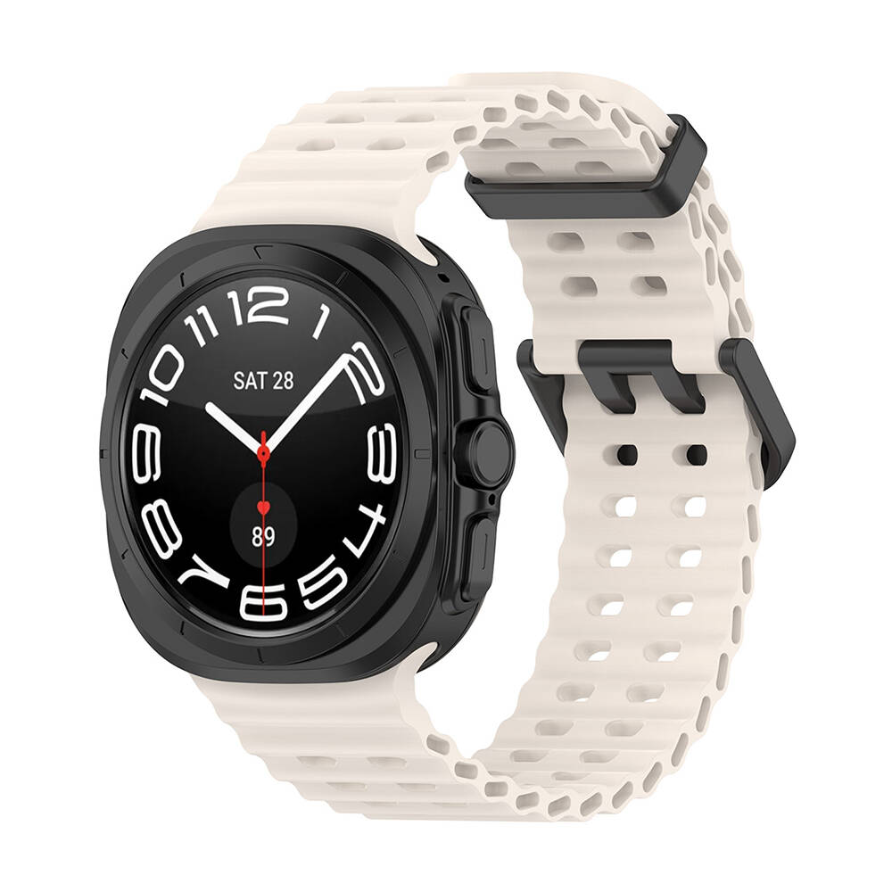 Samsung Galaxy Watch Ultra 47mm Uyumlu Zore KRD-118 Tırtıklı Tasarım Silikon Kordon