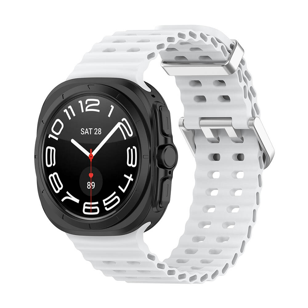 Samsung Galaxy Watch Ultra 47mm Uyumlu Zore KRD-118 Tırtıklı Tasarım Silikon Kordon