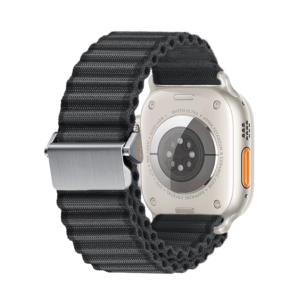 Apple Watch 10 46mm Uyumlu Zore KRD-123 Naylon Kumaş Hasır Örgülü Kordon