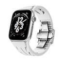 Apple Watch 10 46mm Uyumlu KRD-127 Metal Tokalı Silikon Kordon