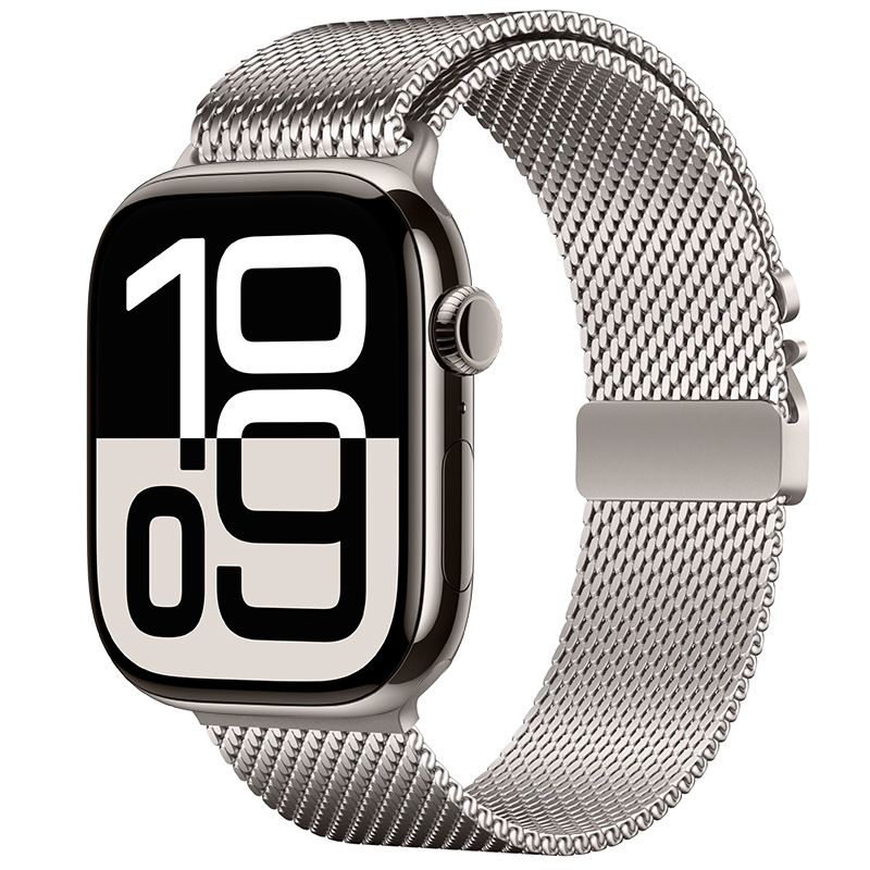 Apple Watch 10 42mm Uyumlu Zore KRD-121 Metal Hasır Kordon