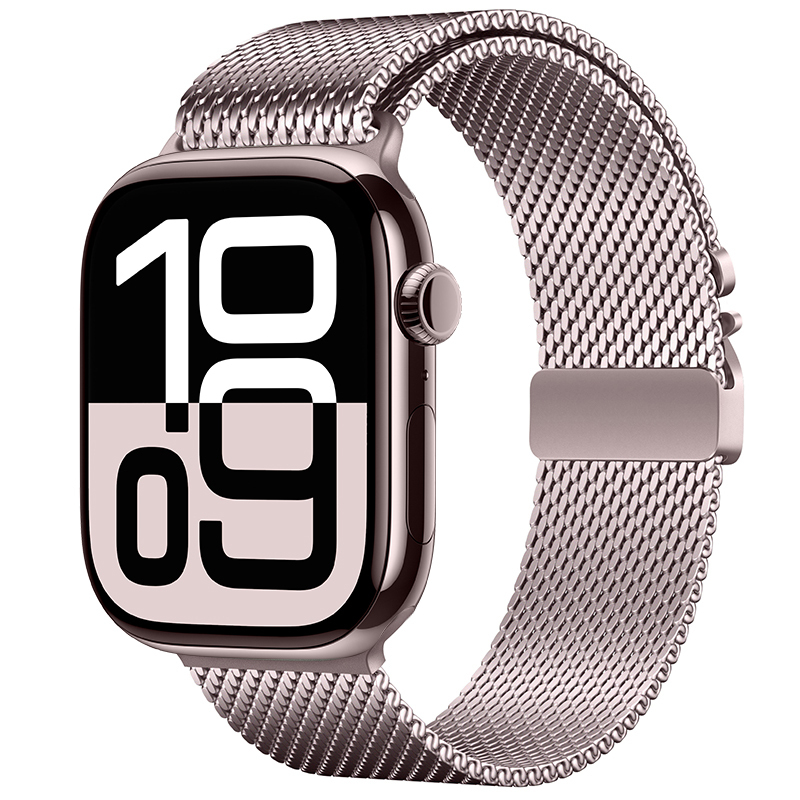 Apple Watch 10 42mm Uyumlu Zore KRD-121 Metal Hasır Kordon