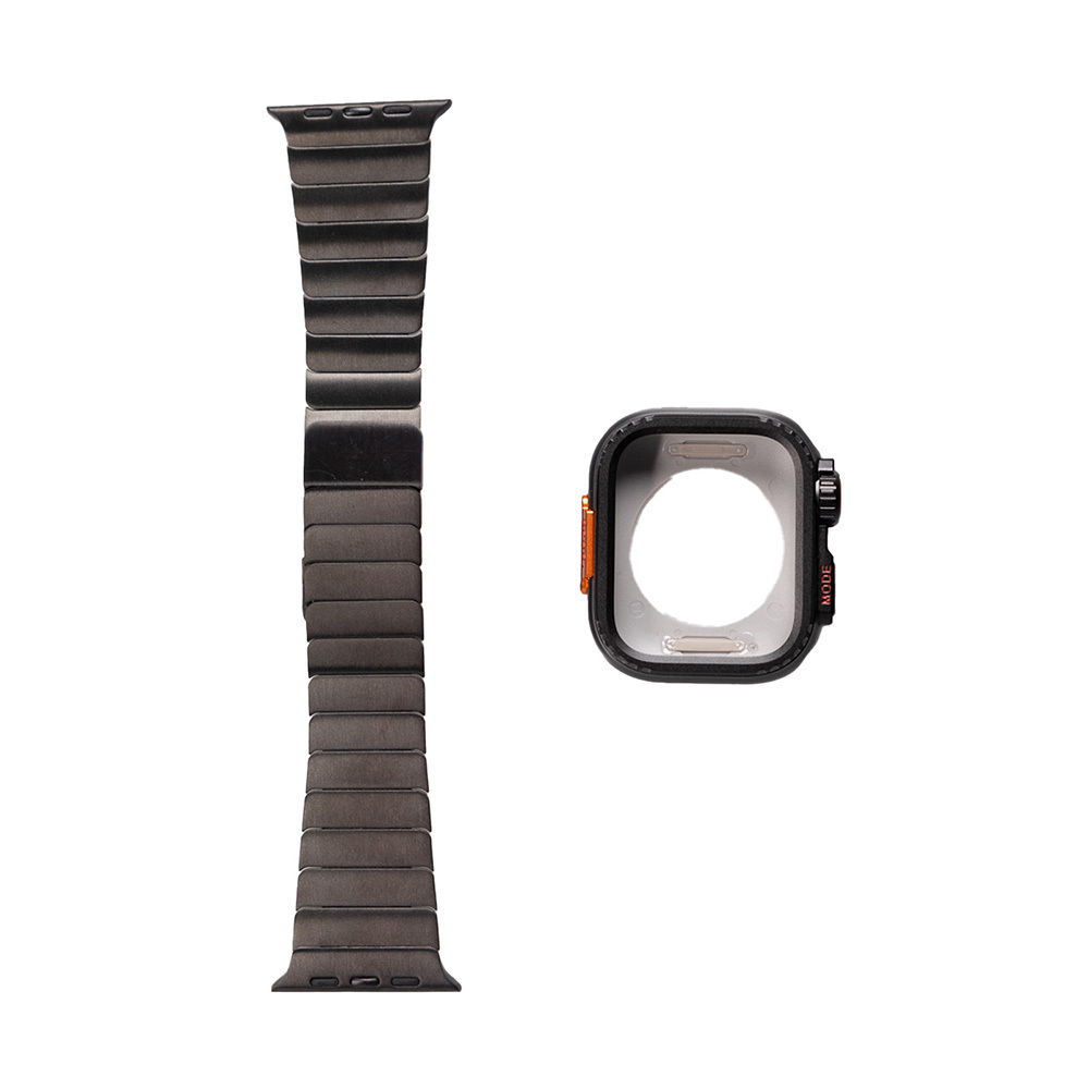 Apple Watch 7 45mm Uyumlu Zore KRD-126 Sert Kasa Koruyuculu Metal Kordon