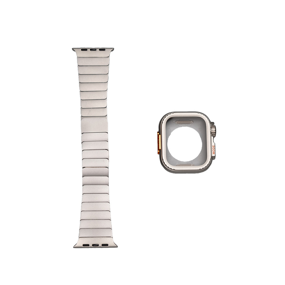 Apple Watch 7 45mm Uyumlu Zore KRD-126 Sert Kasa Koruyuculu Metal Kordon