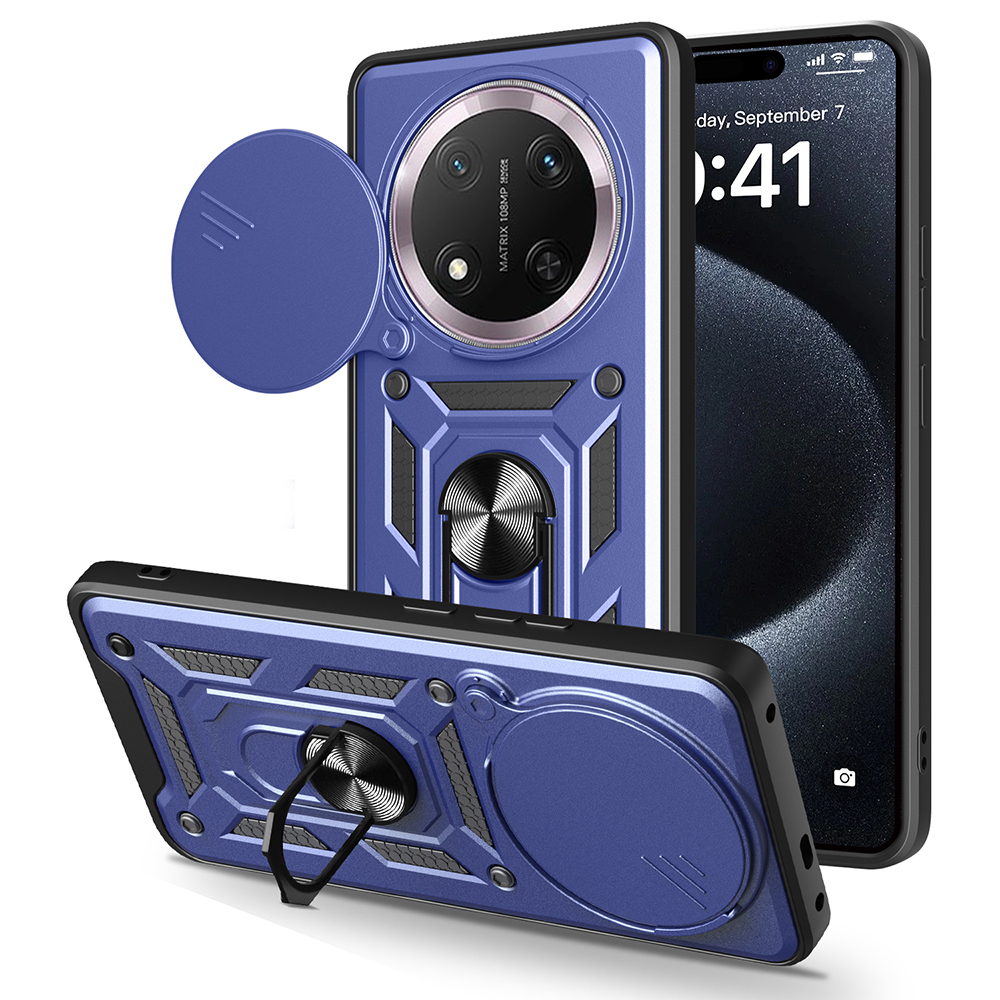 Honor Magic 7 Lite Uyumlu Kılıf Magnetik Standlı Kamera Korumalı Zore Sürgülü Vega Kapak